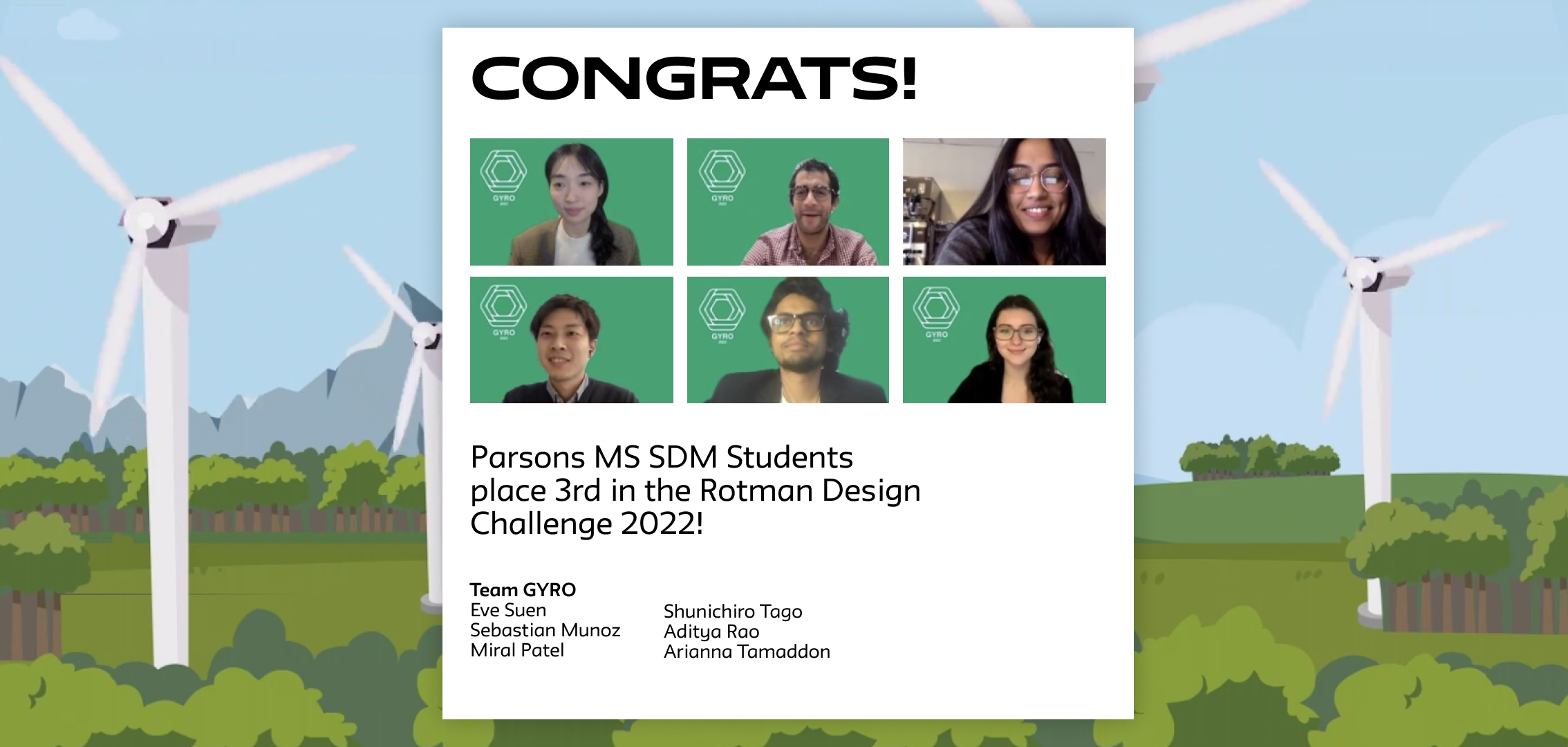 MS SDM Parsons MS SDM Students Place 3rd in the Rotman Design