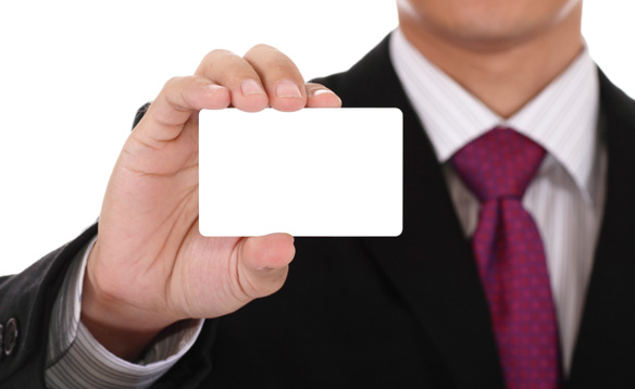 Businessman with card