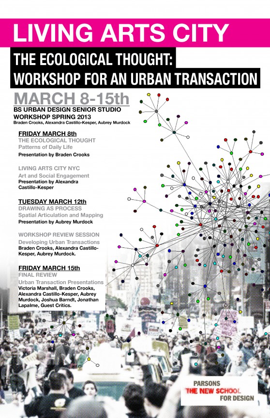 Living Arts City. The Ecological Thought: Workshop for an Urban Transaction March 8-15th!